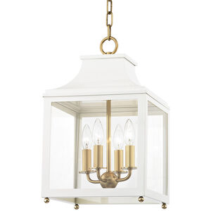 Leigh 4 Light 12 inch Aged Brass and White Pendant Ceiling Light