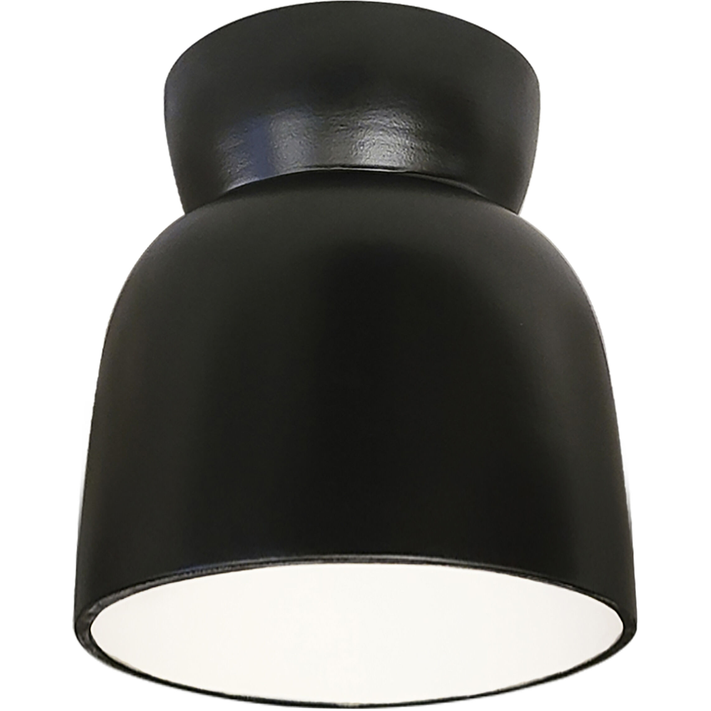 Radiance Collection 1 Light 7.5 inch Carbon Matte Black with Champagne Gold Outdoor Flush Mount
