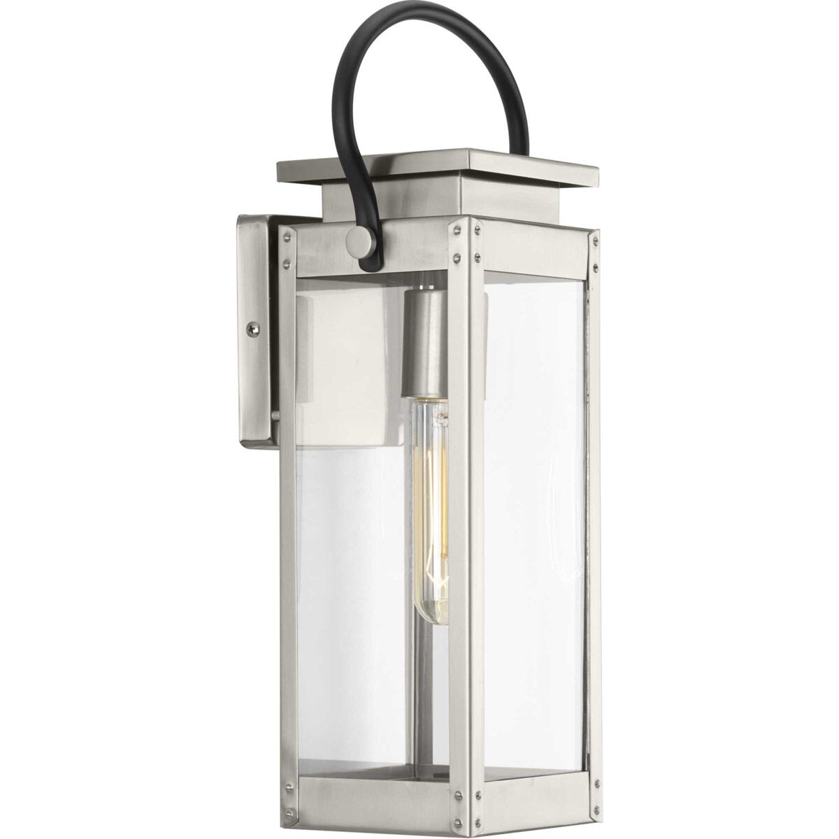 Union Square 1 Light 16 inch Stainless Steel Outdoor Wall Lantern, Small, Design Series