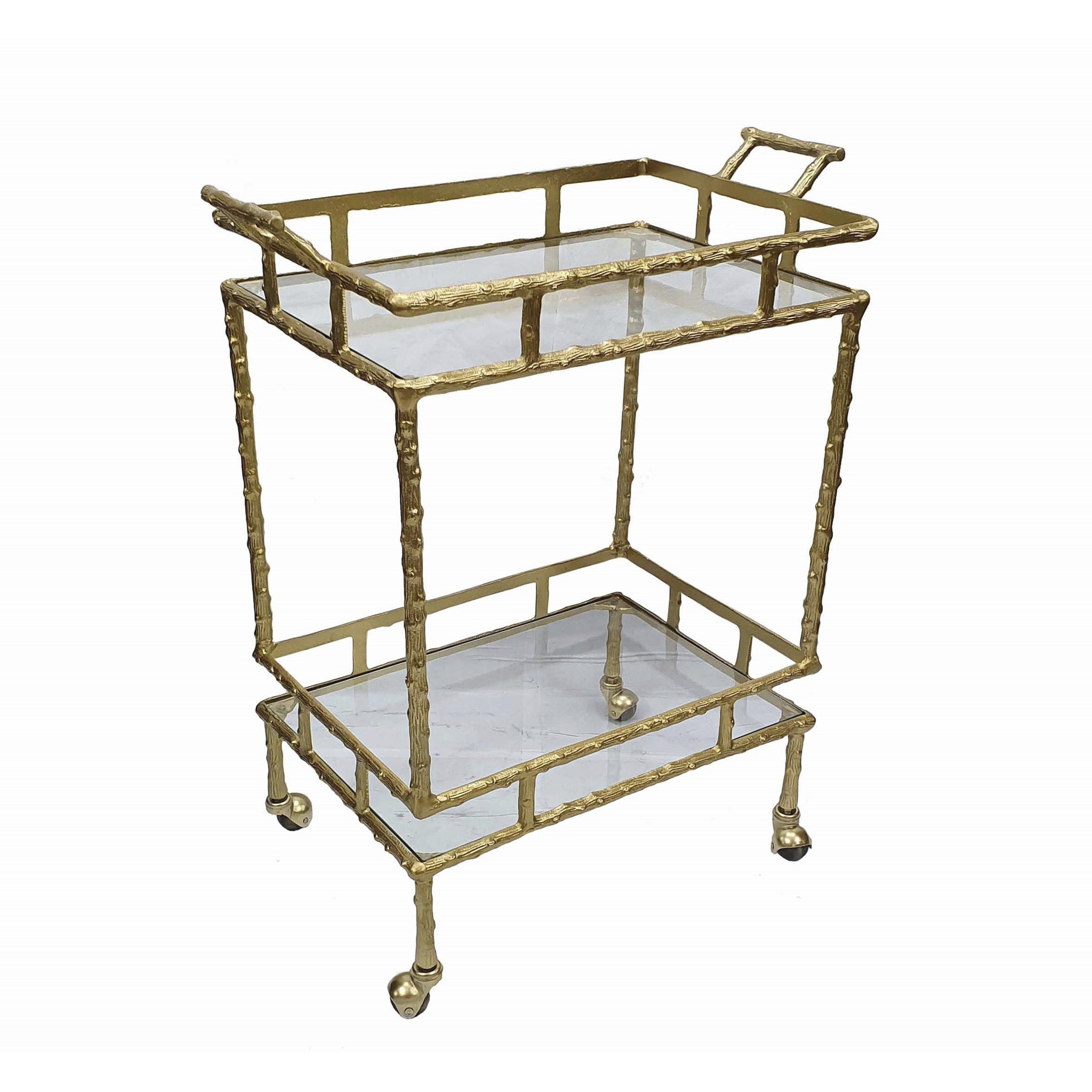 Twig Brass Antique Bar Cart