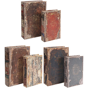 Anita 8.7 inch Brown and Multi-Color Book Box, Set of 6