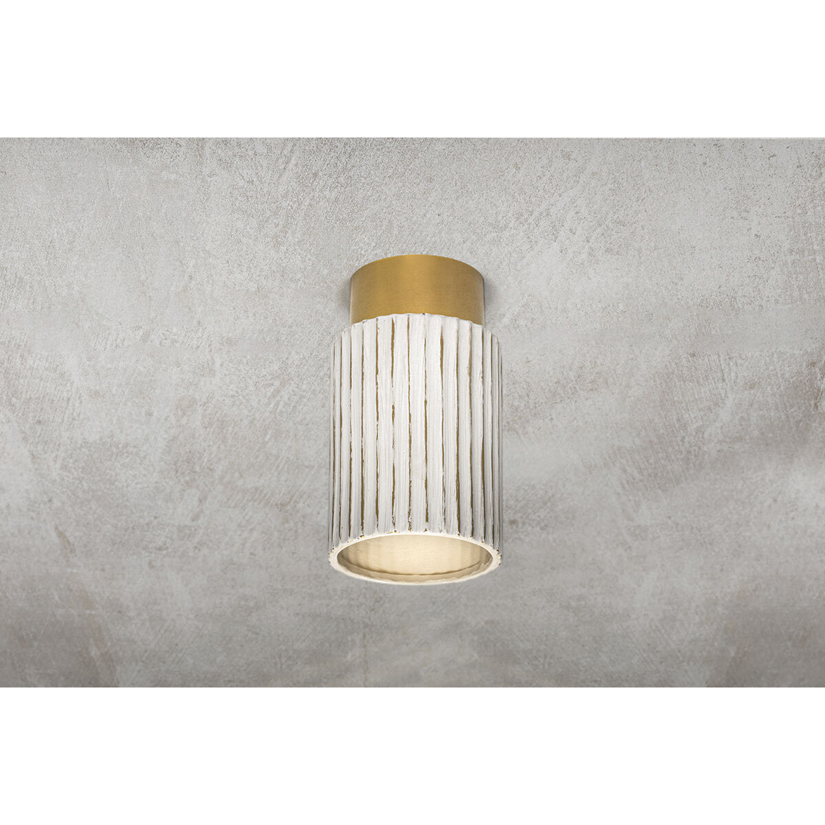 Corissa 1 Light 5.75 inch Aged Brass and Ceramic Whitewash Bisque Flush Mount Ceiling Light
