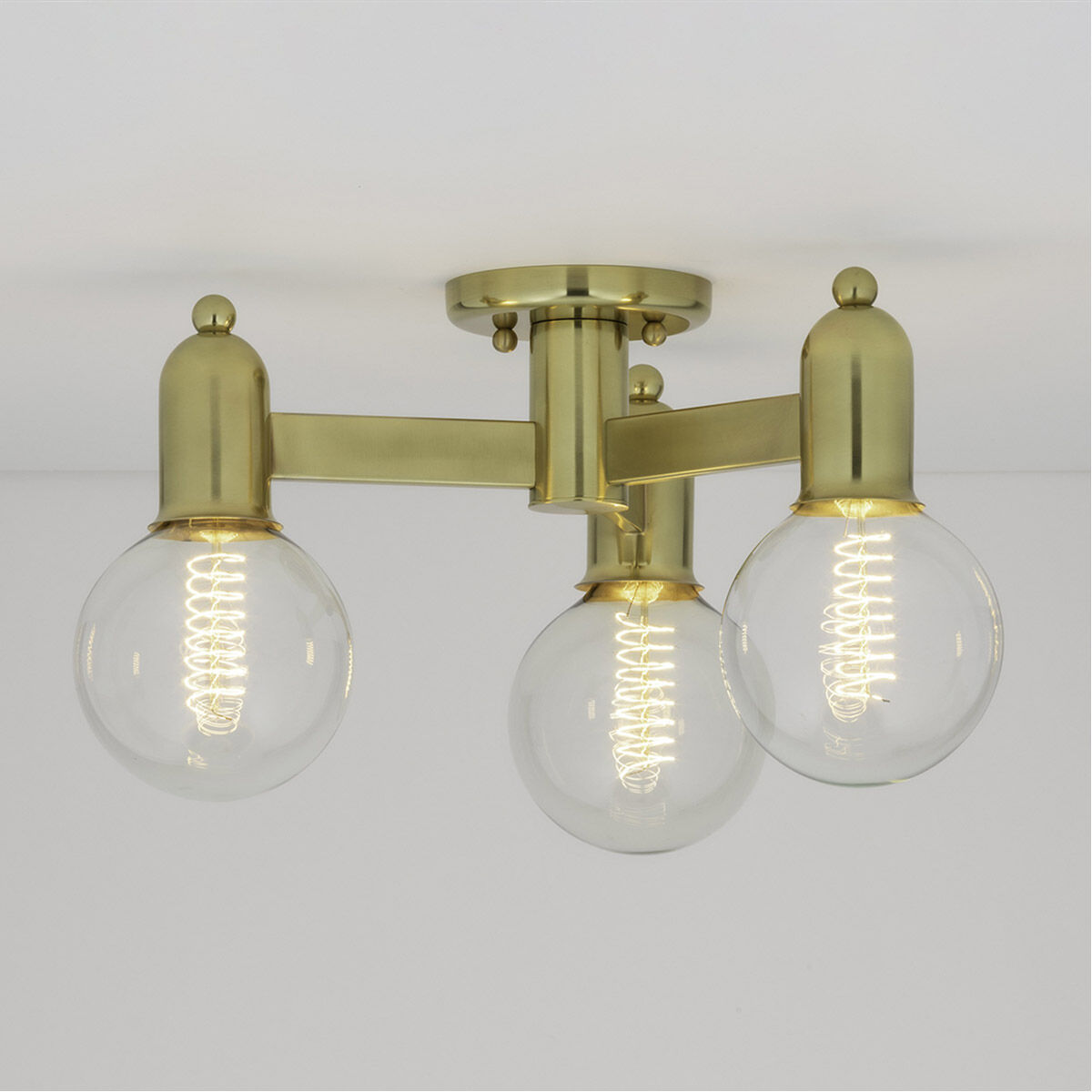 Bryce 3 Light 18 inch Aged Brass Semi Flush Ceiling Light