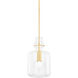 Lumi 1 Light 11 inch Aged Brass Pendant Ceiling Light