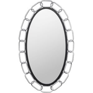 Chains of Love 40 X 24 inch Matte Black and Textured Silver Wall Mirror