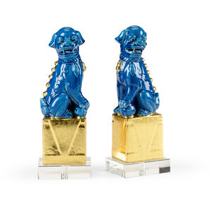 Wildwood Turquoise Glaze Statues, Set of 2