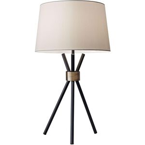 Benson 26 inch 60.00 watt Black with Antique Bronze Accent Table Lamp Portable Light