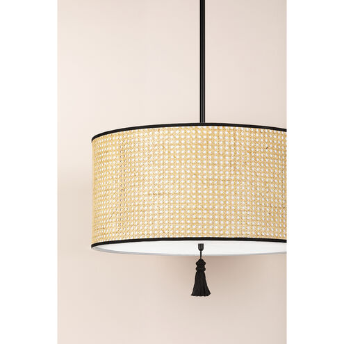 Dolores 3 Light 24 inch Soft Black Pendant Ceiling Light