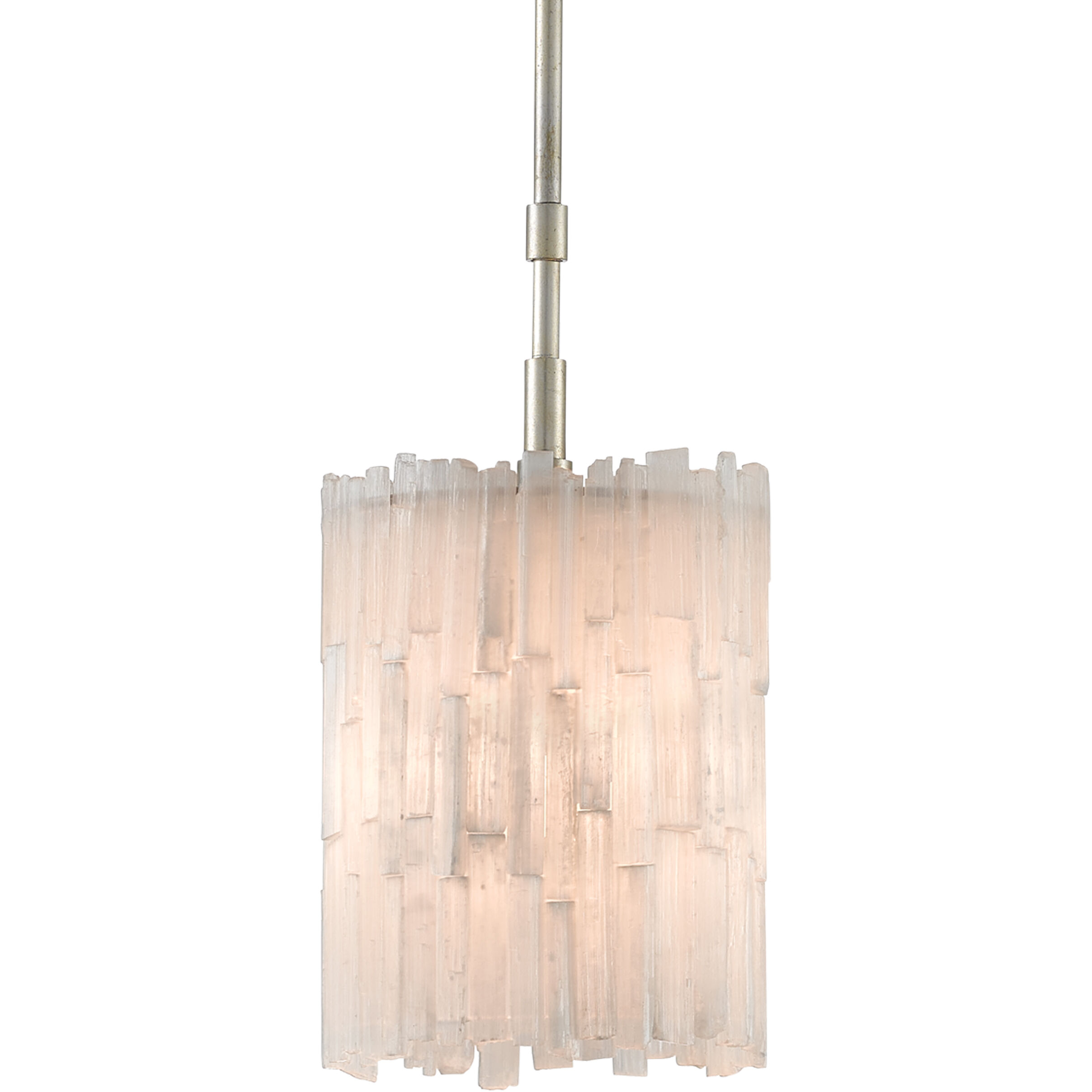 Moonstone 1 Light 8 inch Natural/Chinois Silver Leaf Pendant Ceiling Light, Aviva Stanoff Collection
