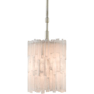 Moonstone 1 Light 8 inch Natural/Chinois Silver Leaf Pendant Ceiling Light, Aviva Stanoff Collection