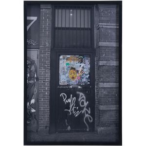 Bowery III Grain de Bois Noir with Black Framed Wall Art