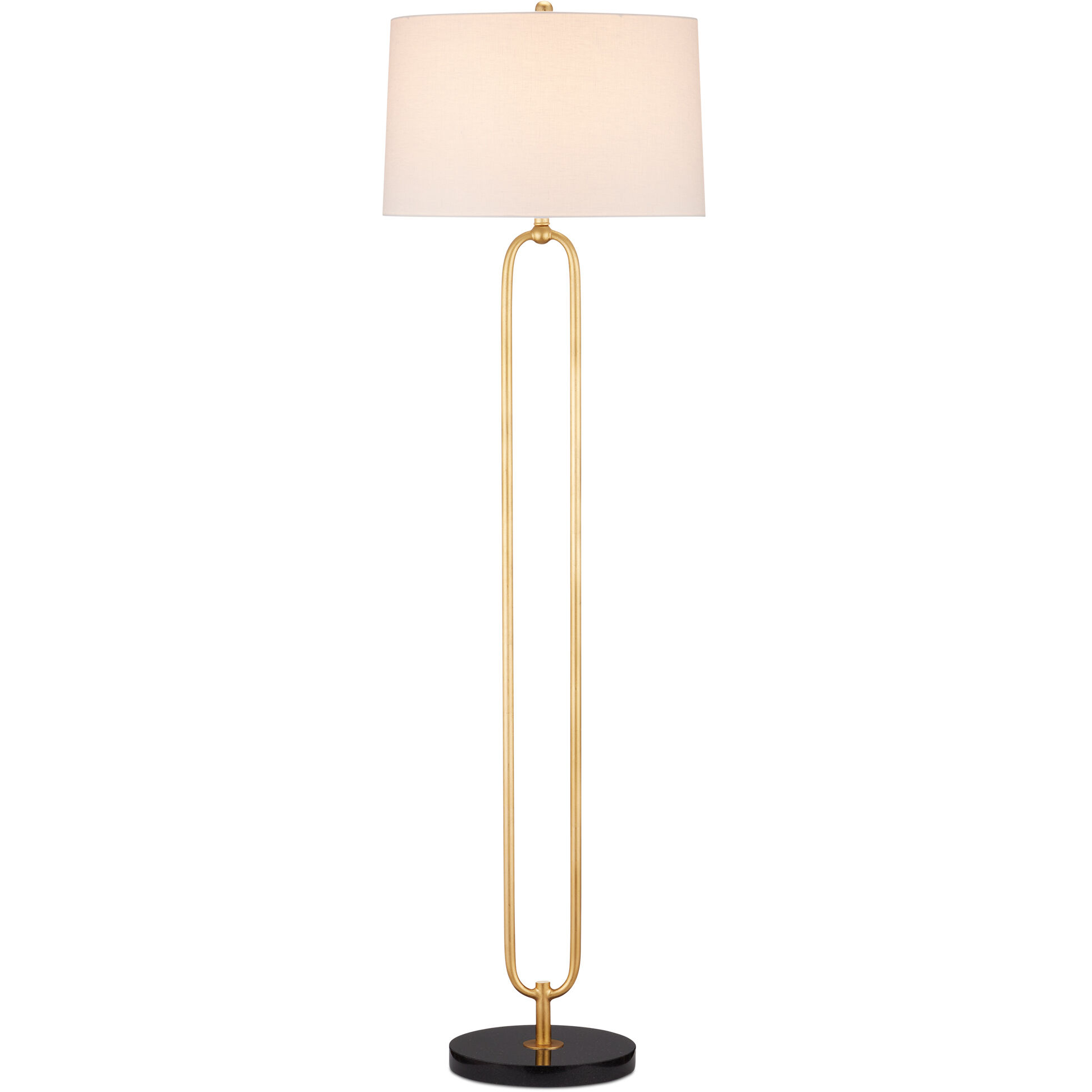Glossary 66.5 inch 150 watt Contemporary Gold Leaf/Natural Floor Lamp Portable Light