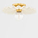 Tinsley 1 Light 12 inch Aged Brass/Ceramic Gloss Cream Flush Mount Ceiling Light