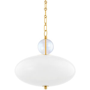 Viviana 1 Light 15 inch Aged Brass Pendant Ceiling Light