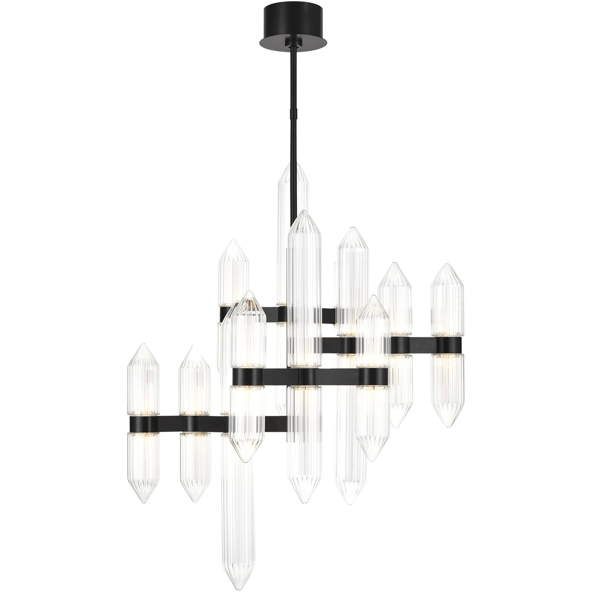 Avroko Langston LED Plated Dark Bronze Chandelier Ceiling Light, Integrated LED
