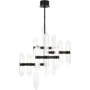 Avroko Langston LED Plated Dark Bronze Chandelier Ceiling Light, Integrated LED