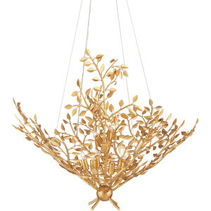 Huckleberry 8 Light 38 inch Contemporary Gold Leaf Chandelier Ceiling Light