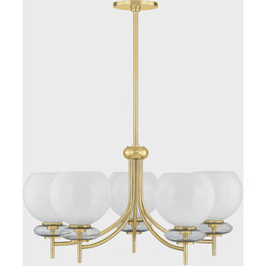 Alexia 5 Light 30 inch Aged Brass Chandelier Ceiling Light