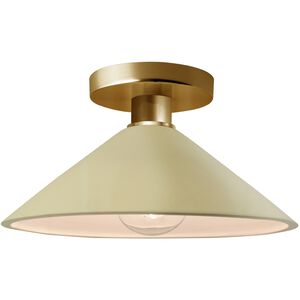 Radiance 1 Light 11.75 inch Vanilla Gloss and Polished Brass Semi Flush Ceiling Light