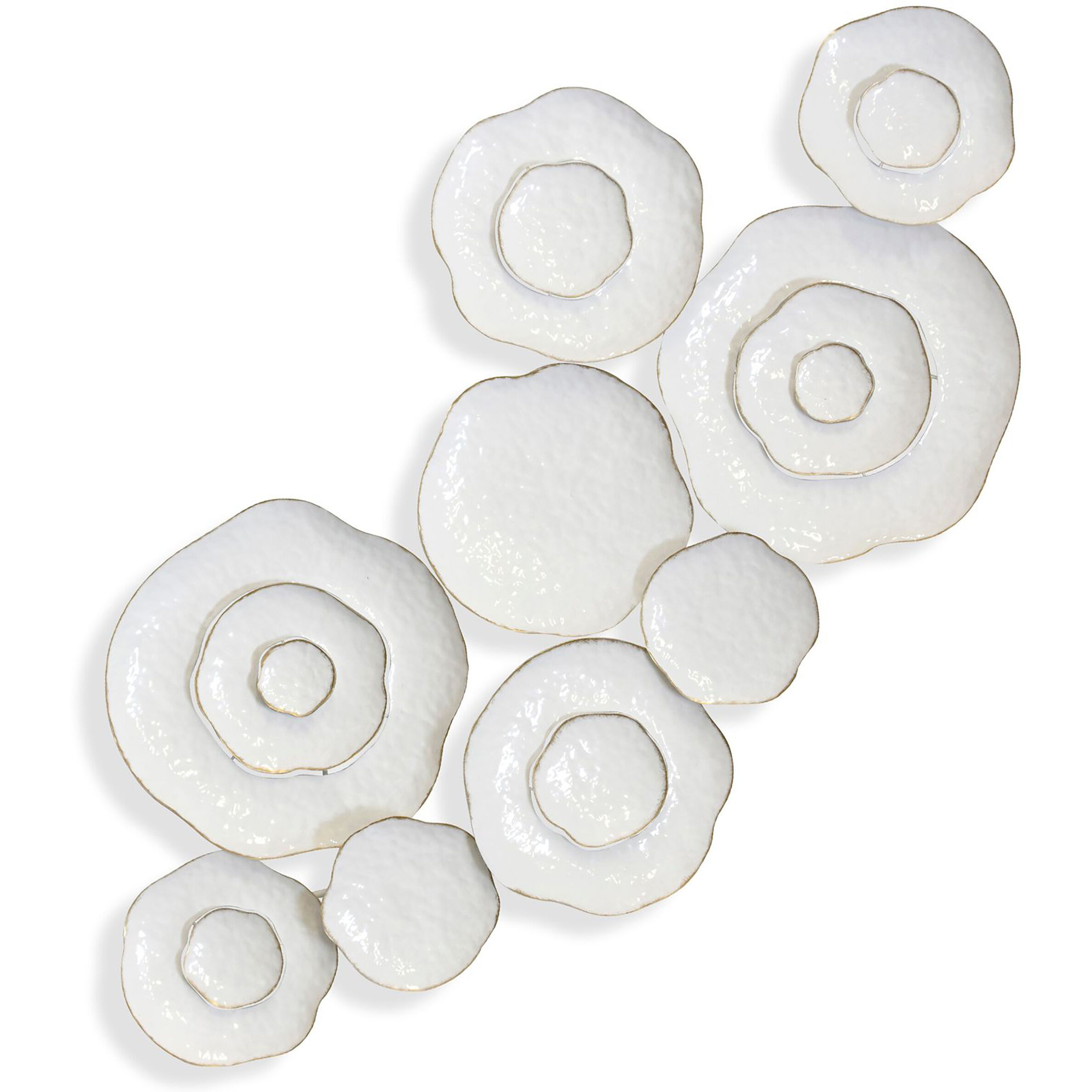 Snowy Petals Gloss White Wall Art