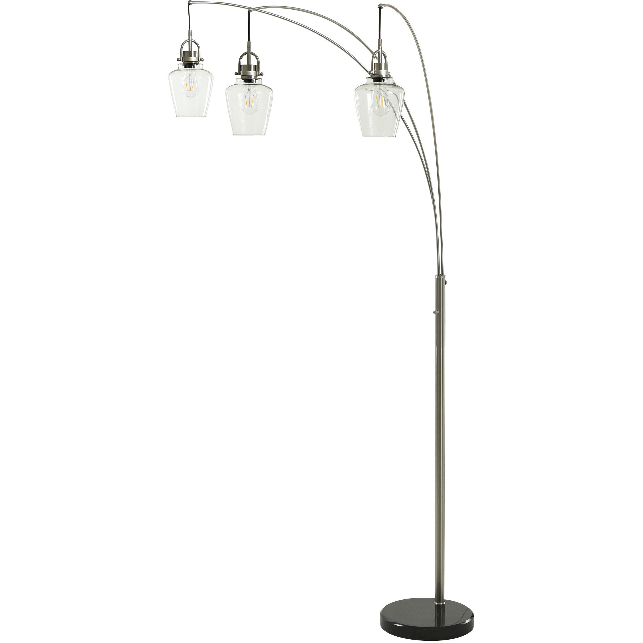 Cameron 60 inch 60.00 watt Brushed Nickel and Black Floor Lamp Portable Light