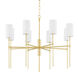Olivia 8 Light 35 inch Aged Brass Chandelier Ceiling Light