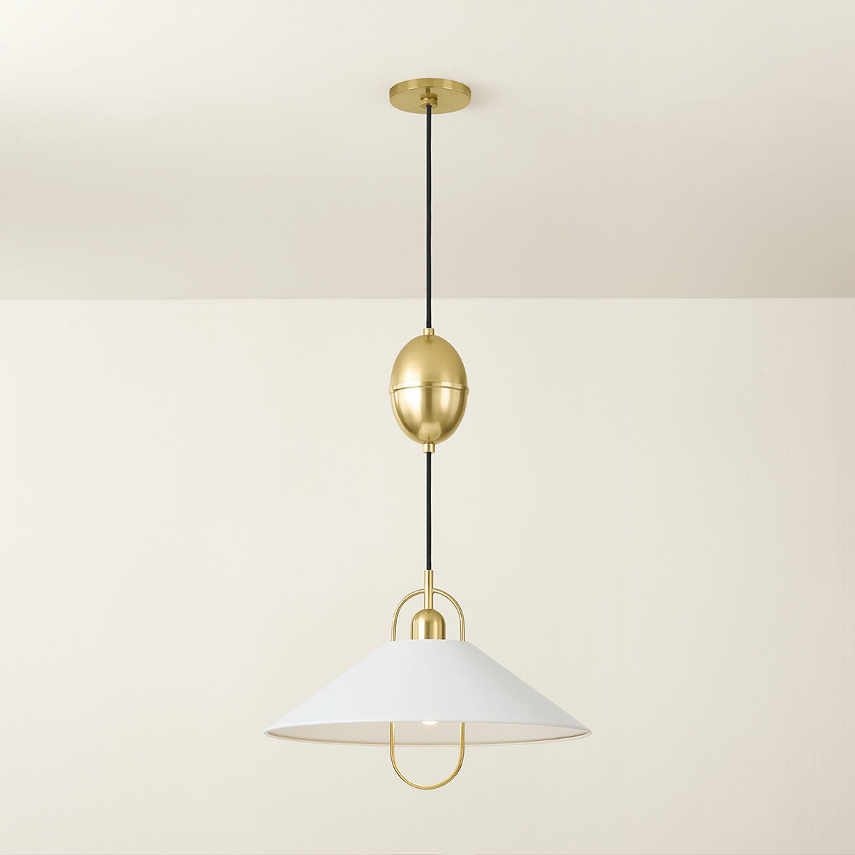 Mariel 1 Light 18 inch Aged Brass/Soft White Pendant Ceiling Light in Aged Brass and Soft White
