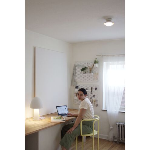 Cadence 1 Light 7 inch White Lustro / Gold Leaf Combo Semi Flush Ceiling Light