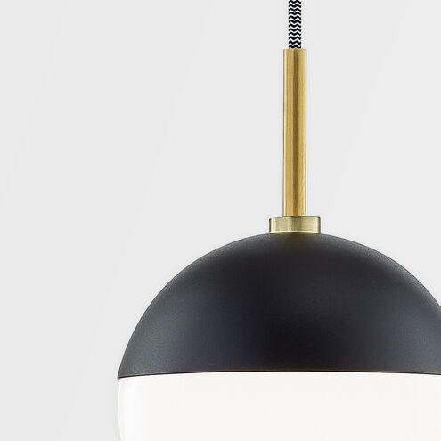 Renee 1 Light 20 inch Aged Brass / Black Pendant Ceiling Light