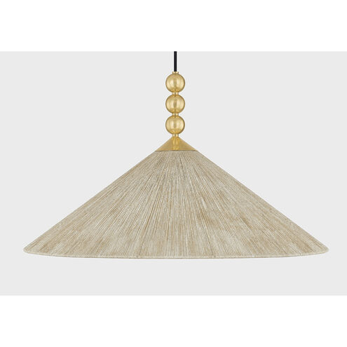 Song 1 Light 30 inch Aged Brass Pendant Ceiling Light
