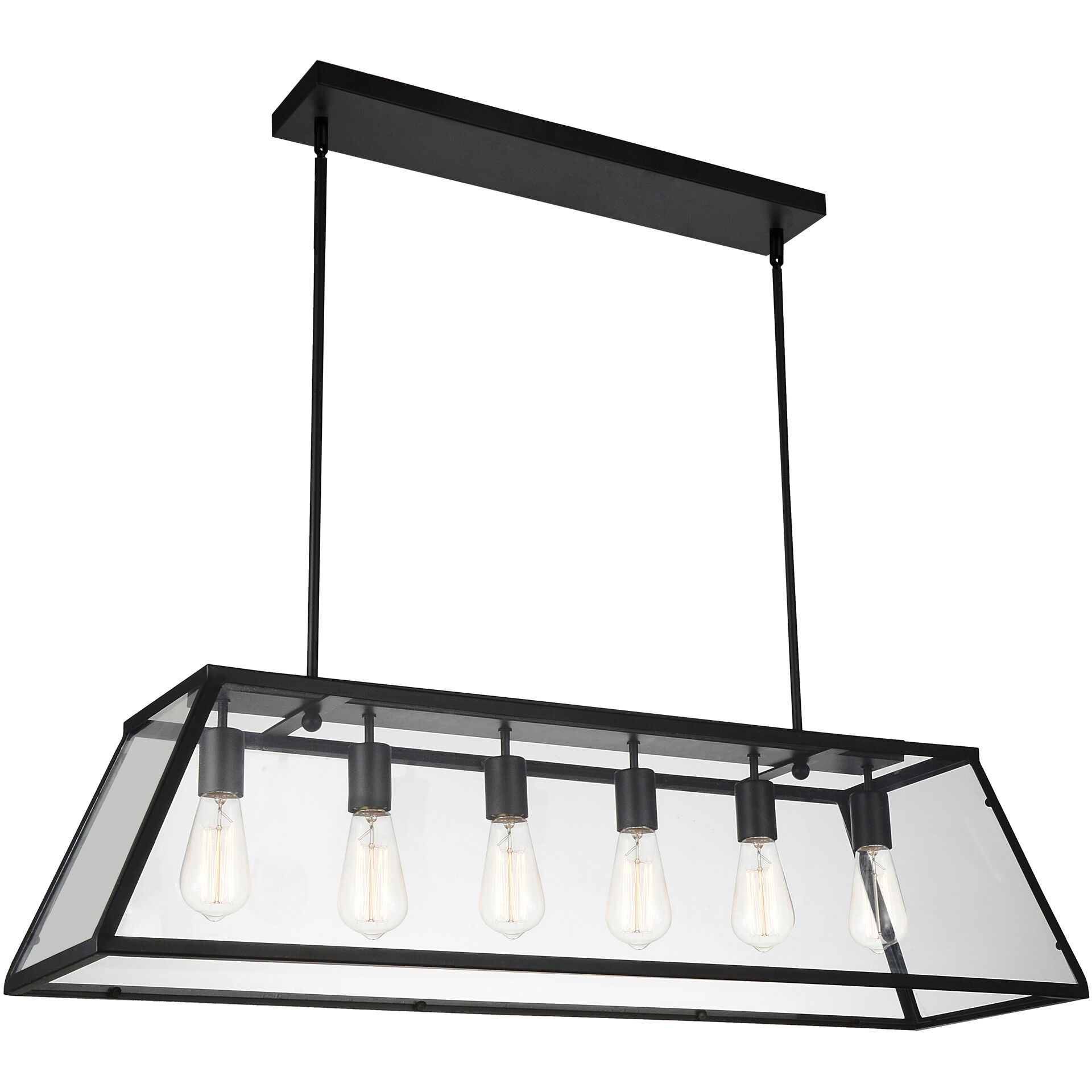 Alyson 6 Light 42 inch Black Island/Pool Table Light Ceiling Light
