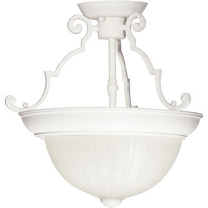 Signature 2 Light 13 inch Textured White Semi Flush Mount Ceiling Light