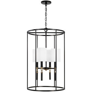 Beckham 4 Light 18.5 inch Glossy Black and Aged Brass Foyer Light Ceiling Light
