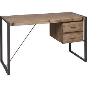 Armour Square 63 X 24 inch Natural with Black Desk