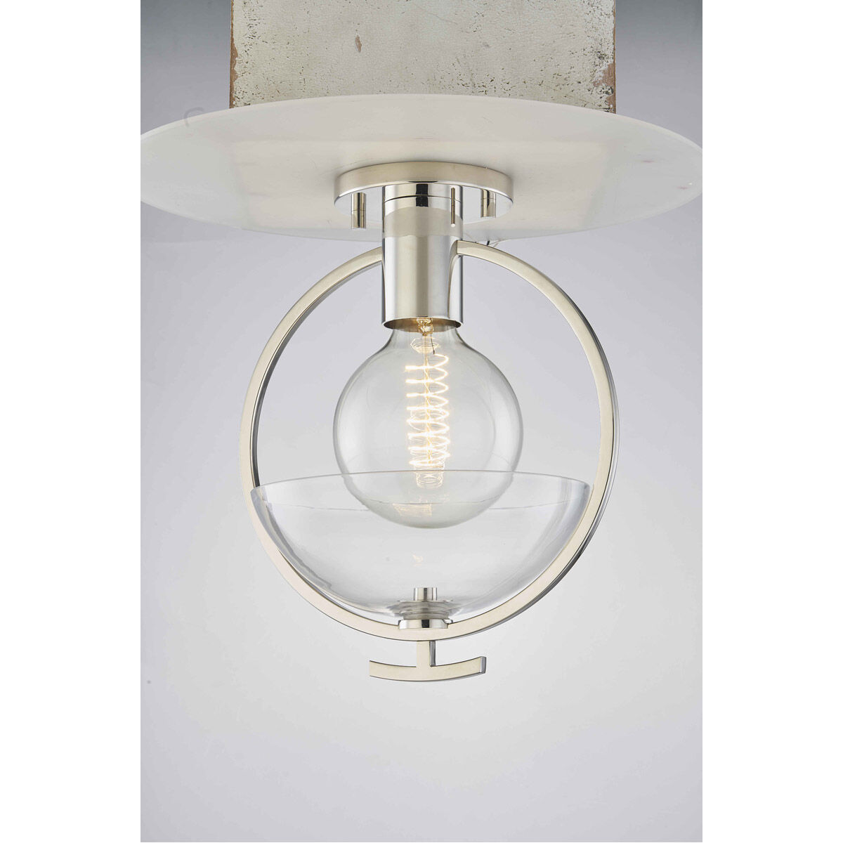 Ringo 1 Light 9 inch Polished Nickel Semi Flush Ceiling Light