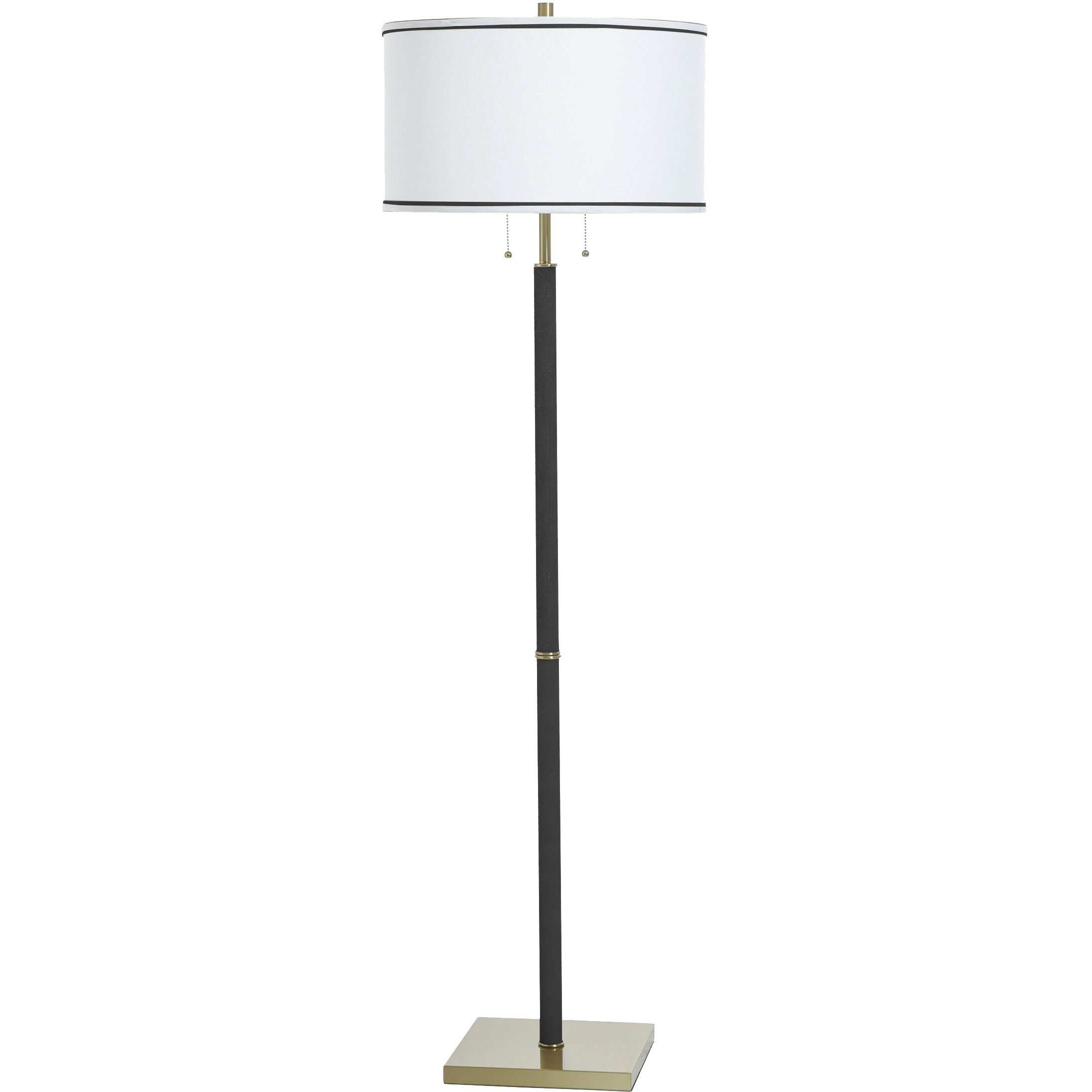 StyleCraft Home Collection Dann Foley - Shagreen 63 inch 60.00 watt Tan and Brushed Bras Floor Lamp Portable Light DFL733113DS - Open Box