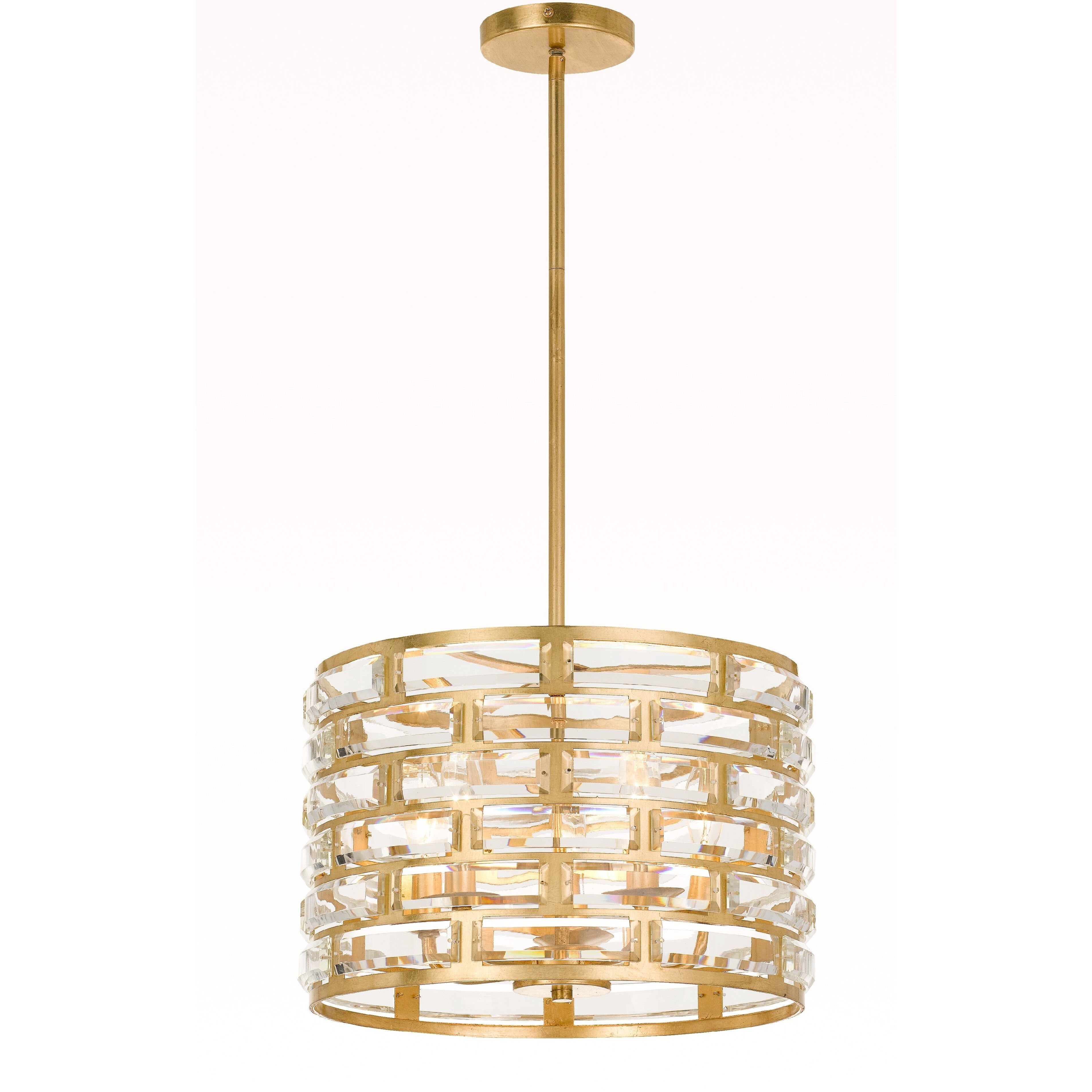 Meridian Pendant Ceiling Light in Antique Gold