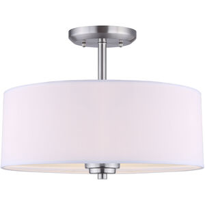 Madison 3 Light 15 inch Brushed Pewter Semi-Flush Ceiling Light