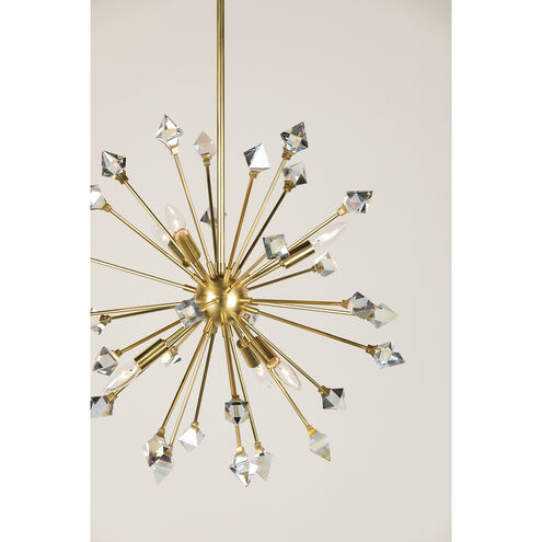 Genesis 6 Light 24.5 inch Aged Brass Chandelier Ceiling Light