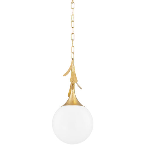 Victoria 1 Light 9 inch Vintage Gold Leaf Pendant Ceiling Light