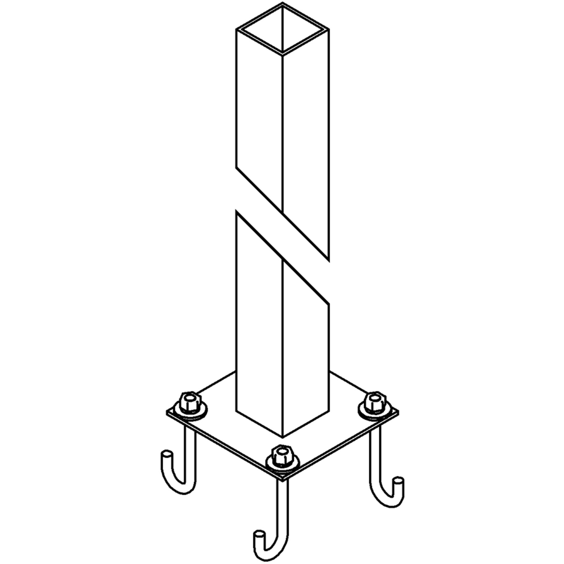 Square 2.50 inch Post Light & Accessory
