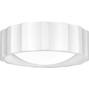 Roscoe 2 Light 15 inch Textured White Flush Mount Ceiling Light, Medium