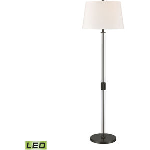 Roseden Court 62 inch 9 watt Clear with Matte Black Floor Lamp Portable Light