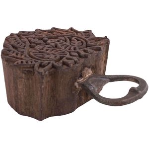 Wood Stamp Brown with Iron Bottle Opener
