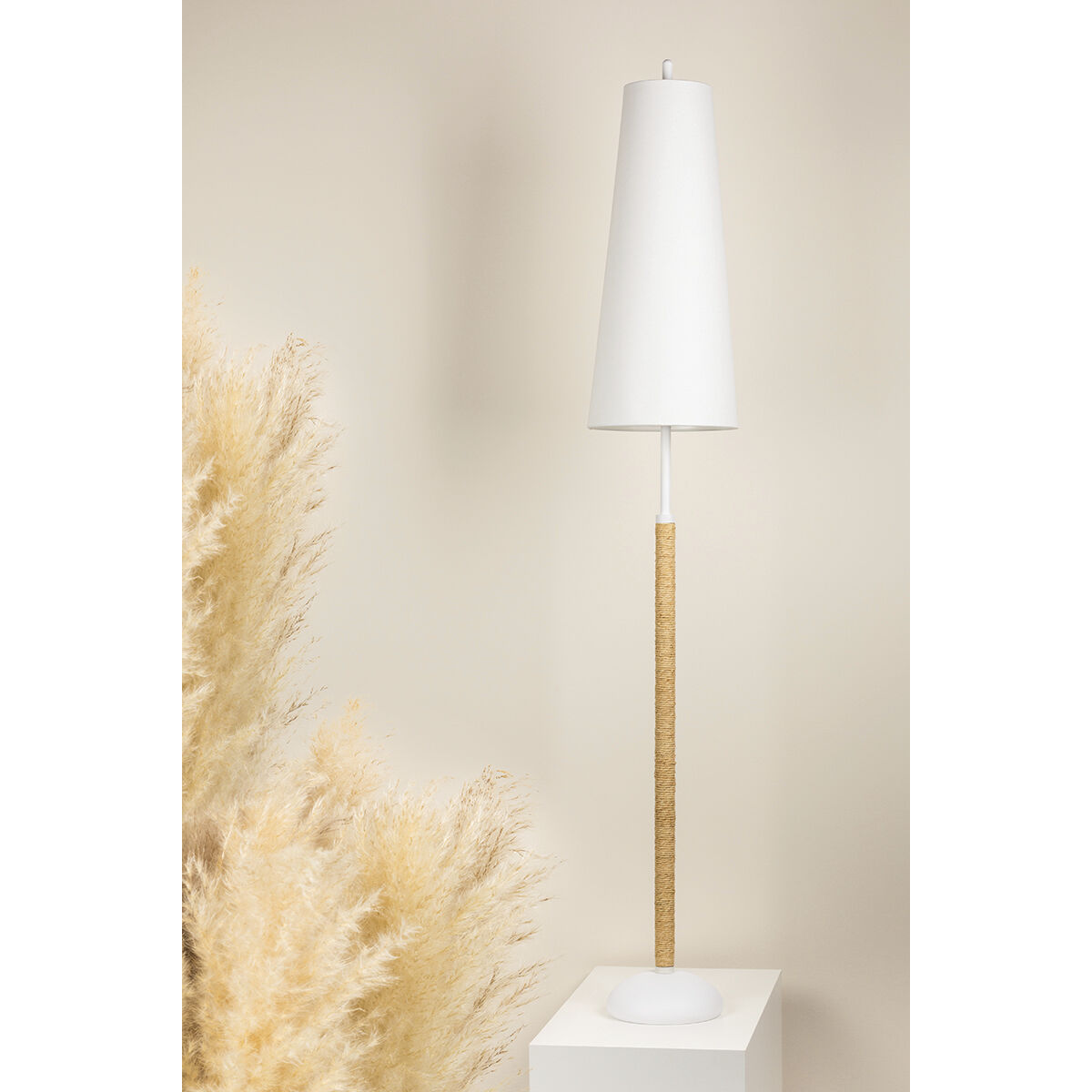 Mariana 70 inch 60.00 watt Textured White Floor Lamp Portable Light