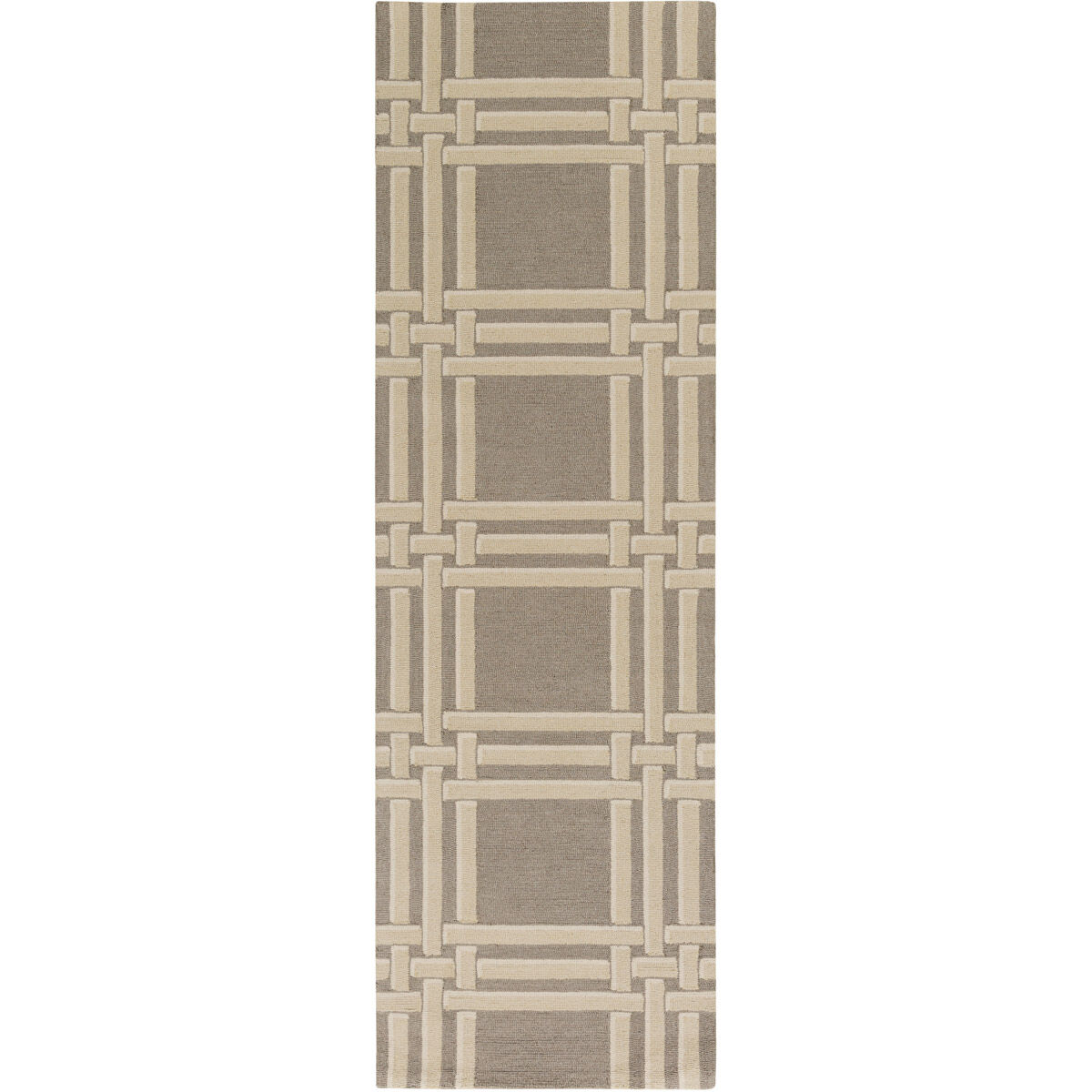 Lockhart 96 X 30 inch Gray and Neutral Runner, Wool