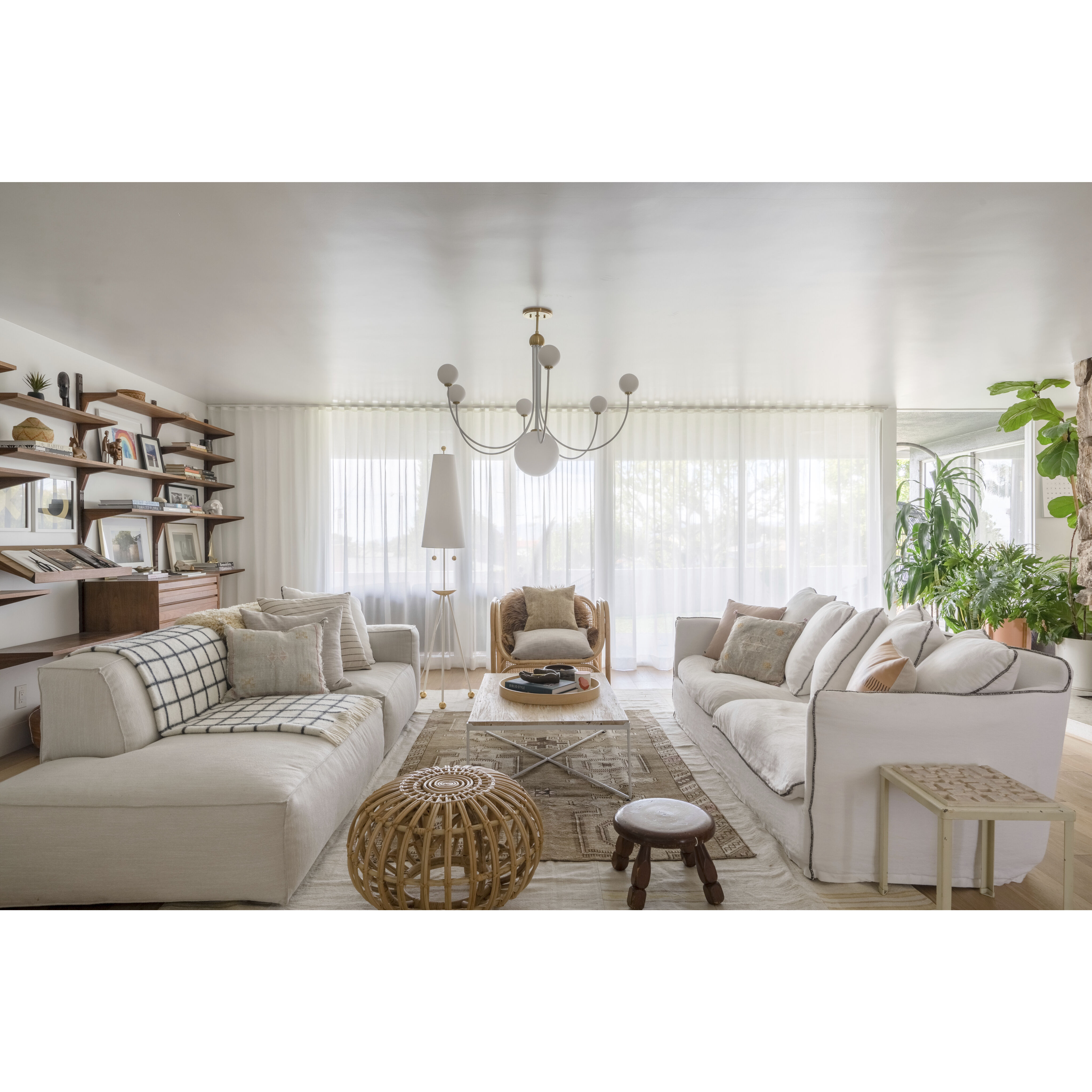 Coco LED 40 inch Aged Brass and White Chandelier Ceiling Light in Aged Brass/Soft Off White