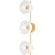 Belle 3 Light 26 inch Aged Brass Bath Sconce Wall Light
