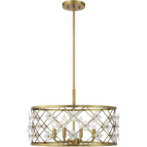 Bailey 4 Light 20 inch Warm Brass Convertible Semi-Flush or Pendant Ceiling Light