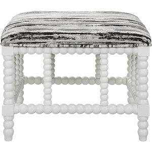 Seminoe Mottled Gray and Black Chenille with Matte White Bench